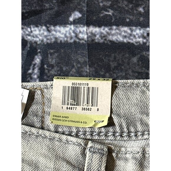 Levi's Mens 510 Gray Straight Fit Denim Jeans, Size 29x32, NWT - Picture 5 of 7